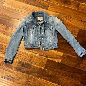 Gianni Bini Blue Denim Jacket with Orange Logo